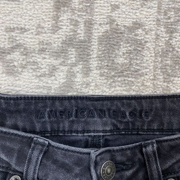 American Eagle Mom Jeans Women's Dark Wash Distressed Black Denim Size 2 Regular - Picture 7 of 7